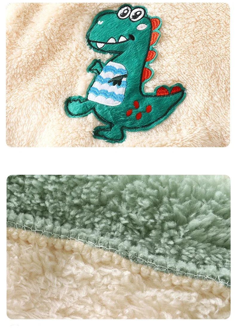 Children's New Winter Flannel Set For Boys and Girls Plush Insulation Home Clothing Children's Pajamas Children's Clothing