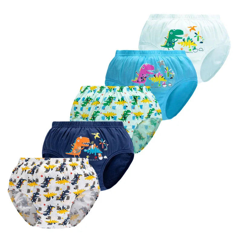 5/10Pieces Kids Triangle Underwear Cotton High-quality Boys Briefs Dinosaur Pattern Children Underpants Breathable Soft Knickers