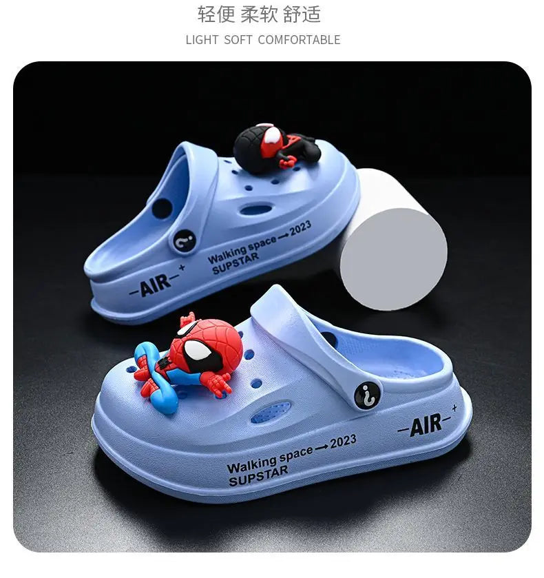Disney Spider Man Children's Cave Shoes Boys' Anti Slip Soft Sole Kid's Beach Sandals For Home And Outdoor Shoes Size 24-45