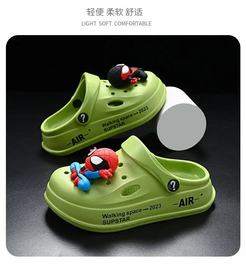 Disney Spider Man Children's Cave Shoes Boys' Anti Slip Soft Sole Kid's Beach Sandals For Home And Outdoor Shoes Size 24-45
