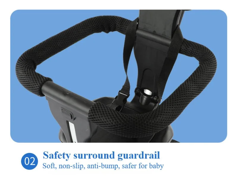 Foldable Baby Stroller Lightweight Infant Stroller with 360° Universal Wheel Soft Wide Seat Height Adjustable Halloween Gifts