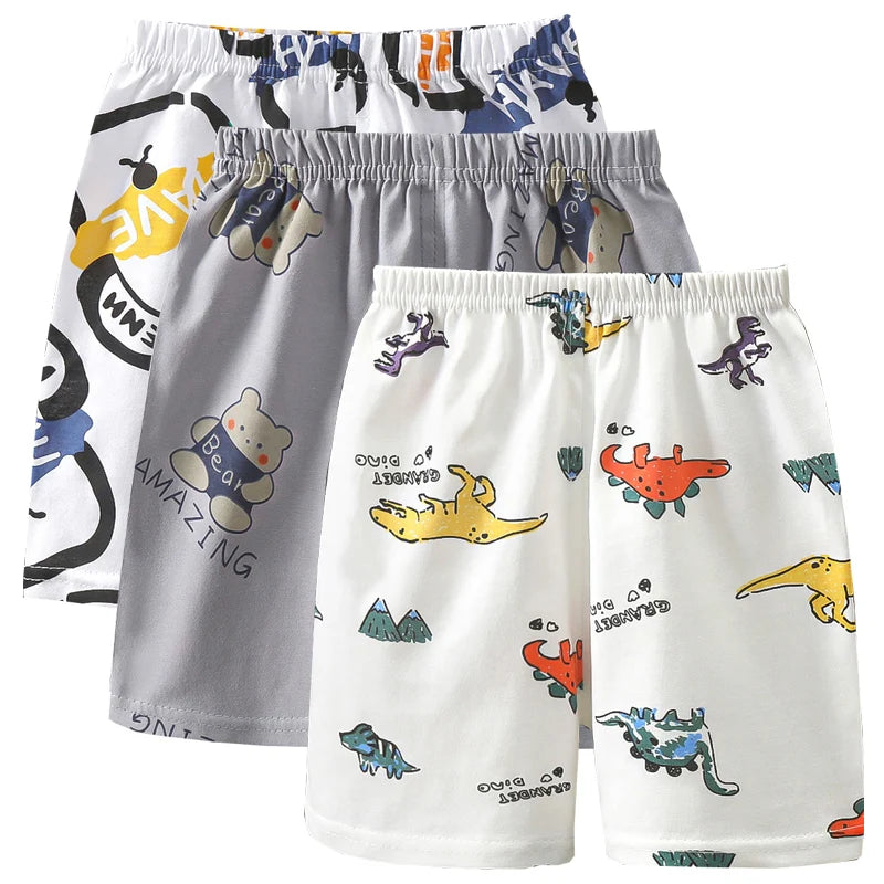 3pcs Pure Cotton Summer Kids Shorts Girl Cartoon Cute Short Baby Casual Pant Children Short Pant Boy Sport Clothing Outwear