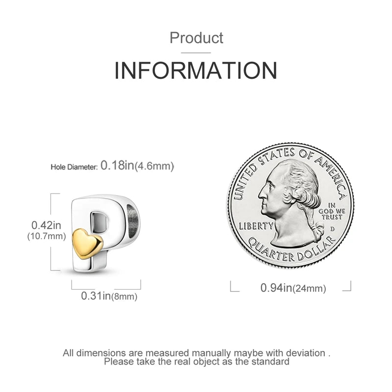 925 Sterling Silver DIY Alphabet Charms Beads LOVE Heart Letter Fit Original Bracelet Bangle Necklace Jewelry Marking Gift