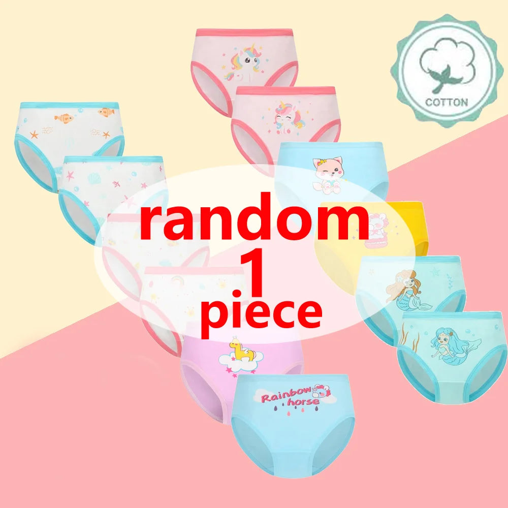 1/4/8/12 Pcs/Pack Children Girls Panties Underwear Sets Cotton Cartoon Unicorn Print Child Panties for Girl Kid Boxer Breathable