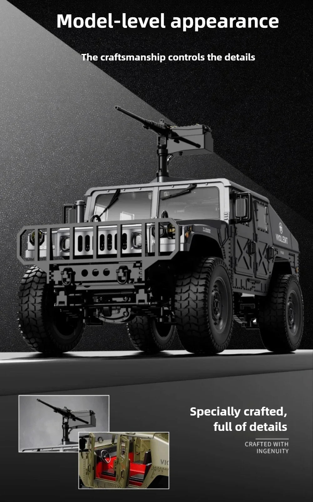 JJRC C8835 1:16 4x4 Remote Control Car - All-Terrain Off-Road Climber with LED Lights for Off-Road Adventure Toy Gift for Kids