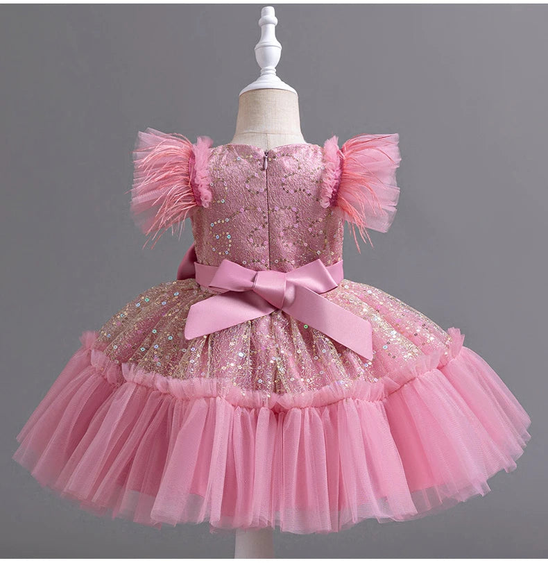 6633 Little Baby Clothing Girl Wedding Dress Kids Birthday Party Princess Dresses Children Wedding Ceremony Costume