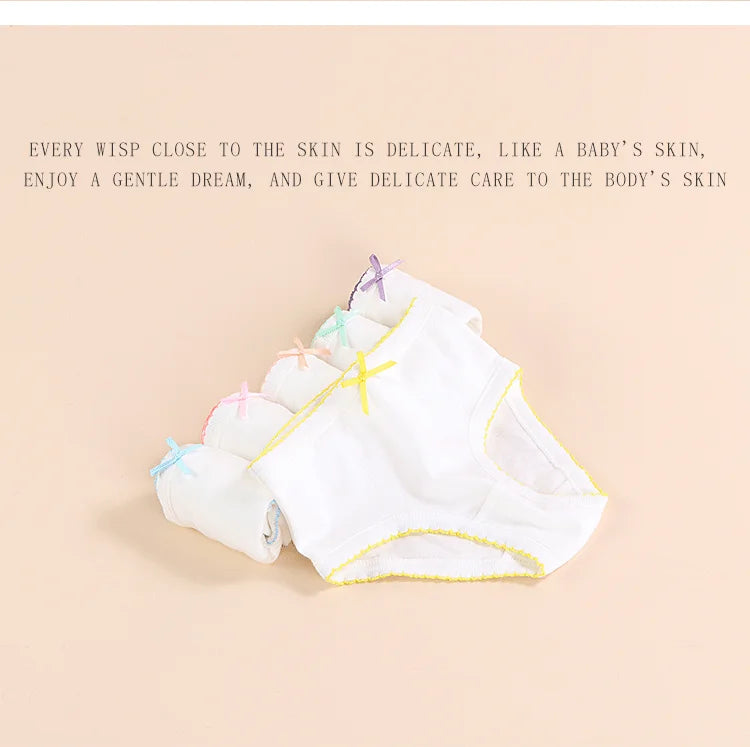 6 Pack Girls Cotton Underwear - 100% Pure Cotton Breathable Comfortable Kids Panties - Soft White Toddler Underwear for Girls -