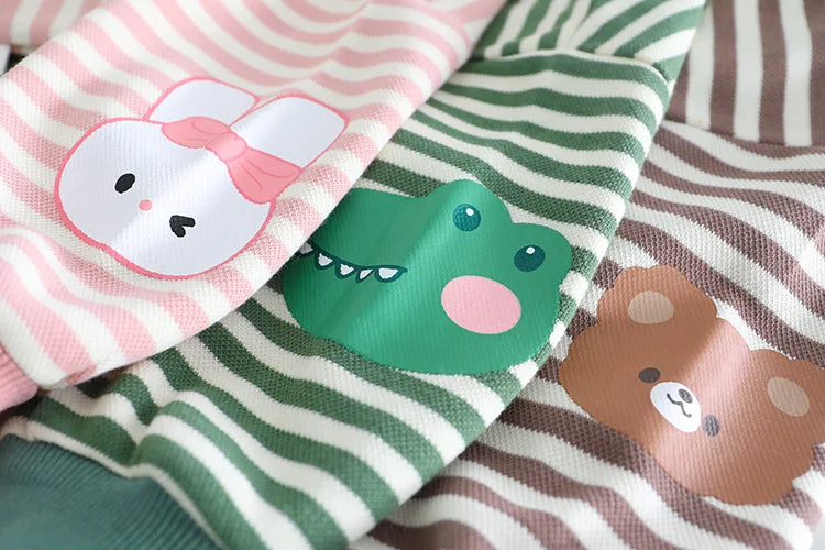 New Autumn Baby Girls Clothes Set Children Boys Striped T-Shirt Overall 2Pcs/Set Kids Clothing Infant Costume Toddler Tracksuits