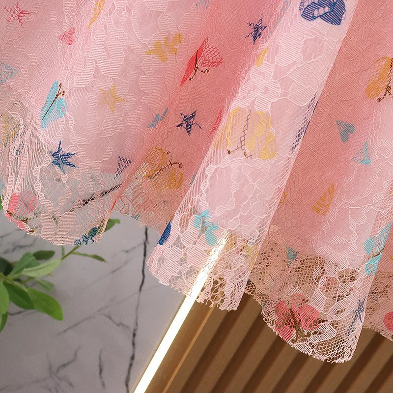 Summer New Floral Baby Girl Dress, Princess Style Children'S Short Sleeved Clothes