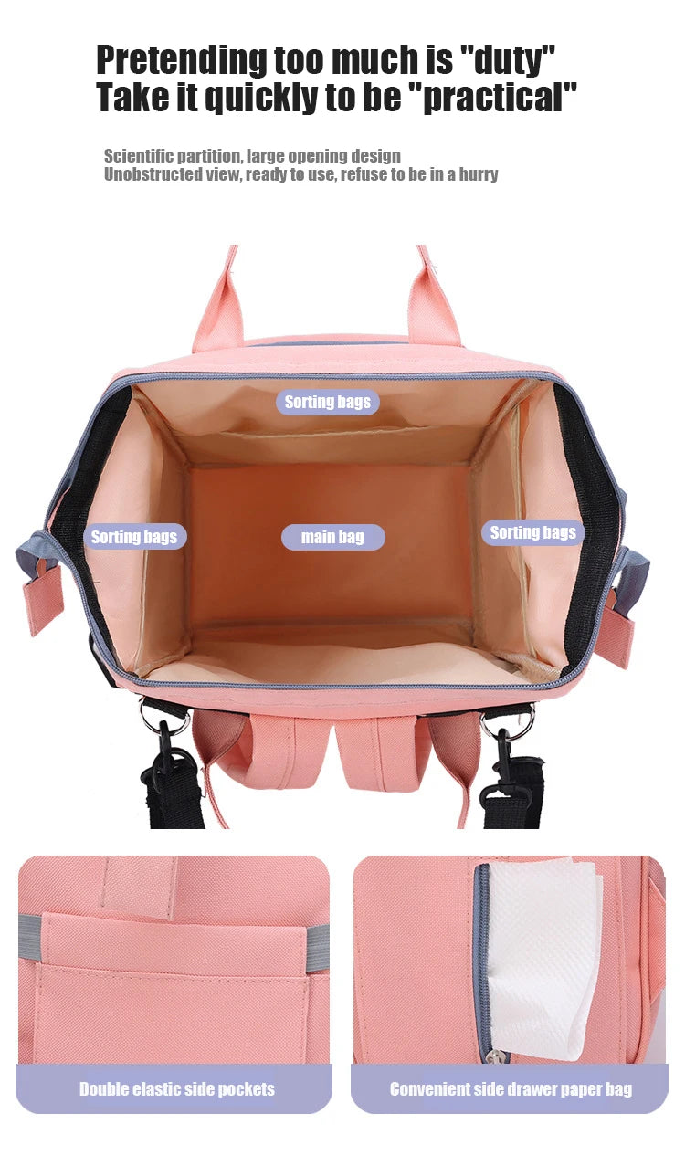 Disney New Fashion Baby Diaper Bag Large Capacity Maternity Bag Baby Waterproof Stroller Backpack Mickey Mouse Baby Diaper Bag