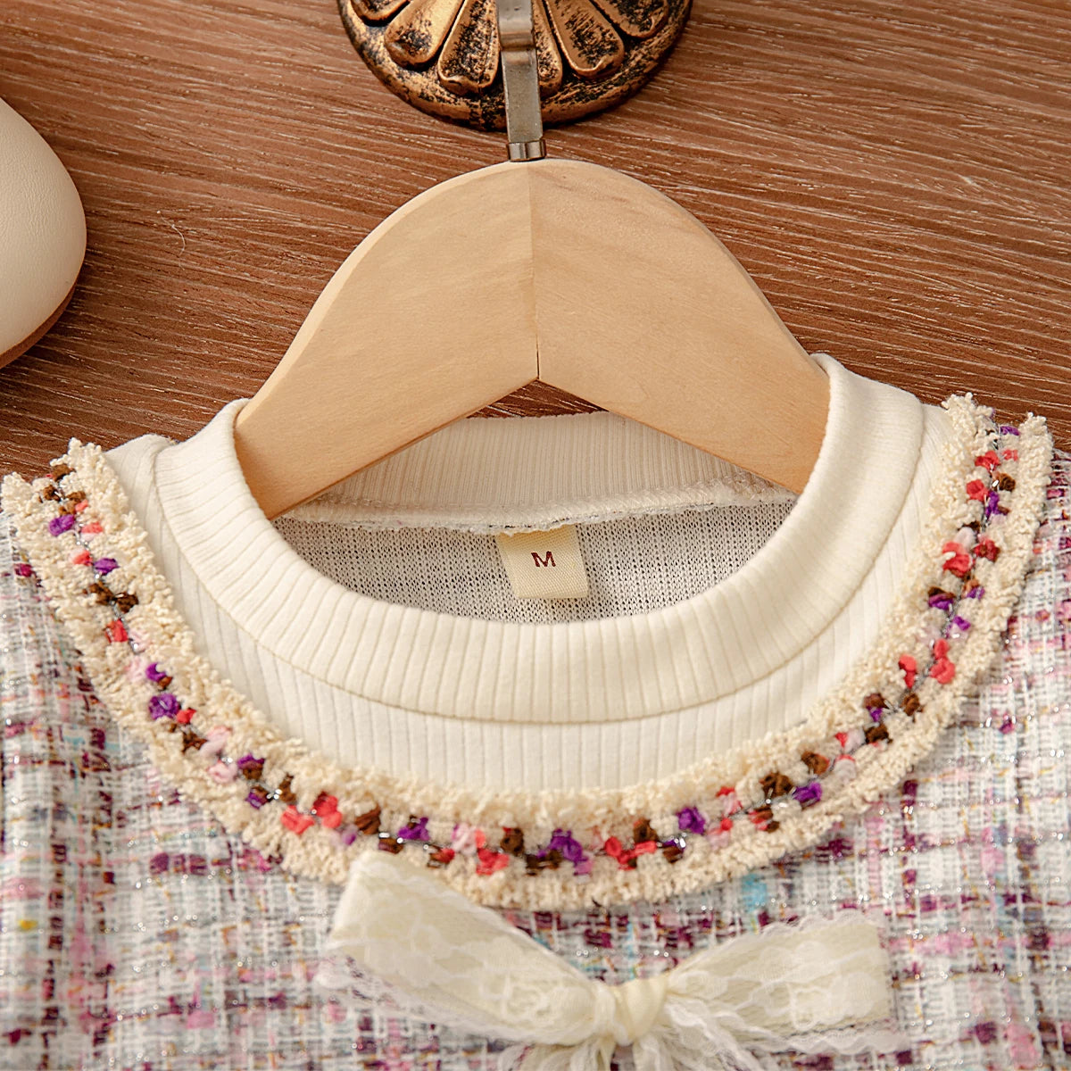 Spring And Autumn New Bow Long Sleeve Baby Girl Dress, Princess Style Children'S Clothing For Babies Aged 9 Months To 3 Years