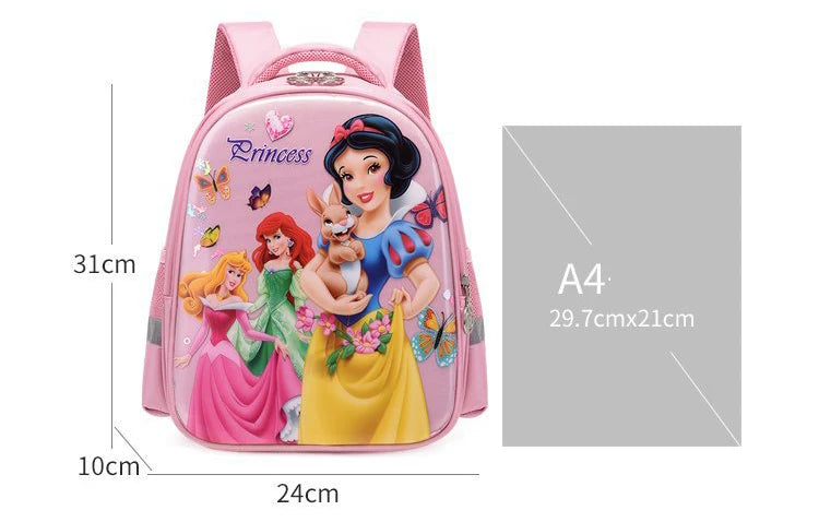 Disney Snow White New Girls Backpack Cartoon Cute Girls School Bag Large Capacity Lightweight Waterproof Children's Backpack