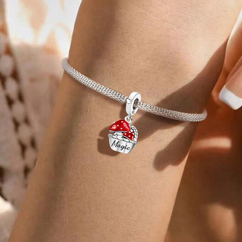 925 Sterling Silver Mushroom Cat Owl Puppy Cat Claw Charms Beads Fit Diy Bracelet Bangle Making Gift Of High Quality Jewelry