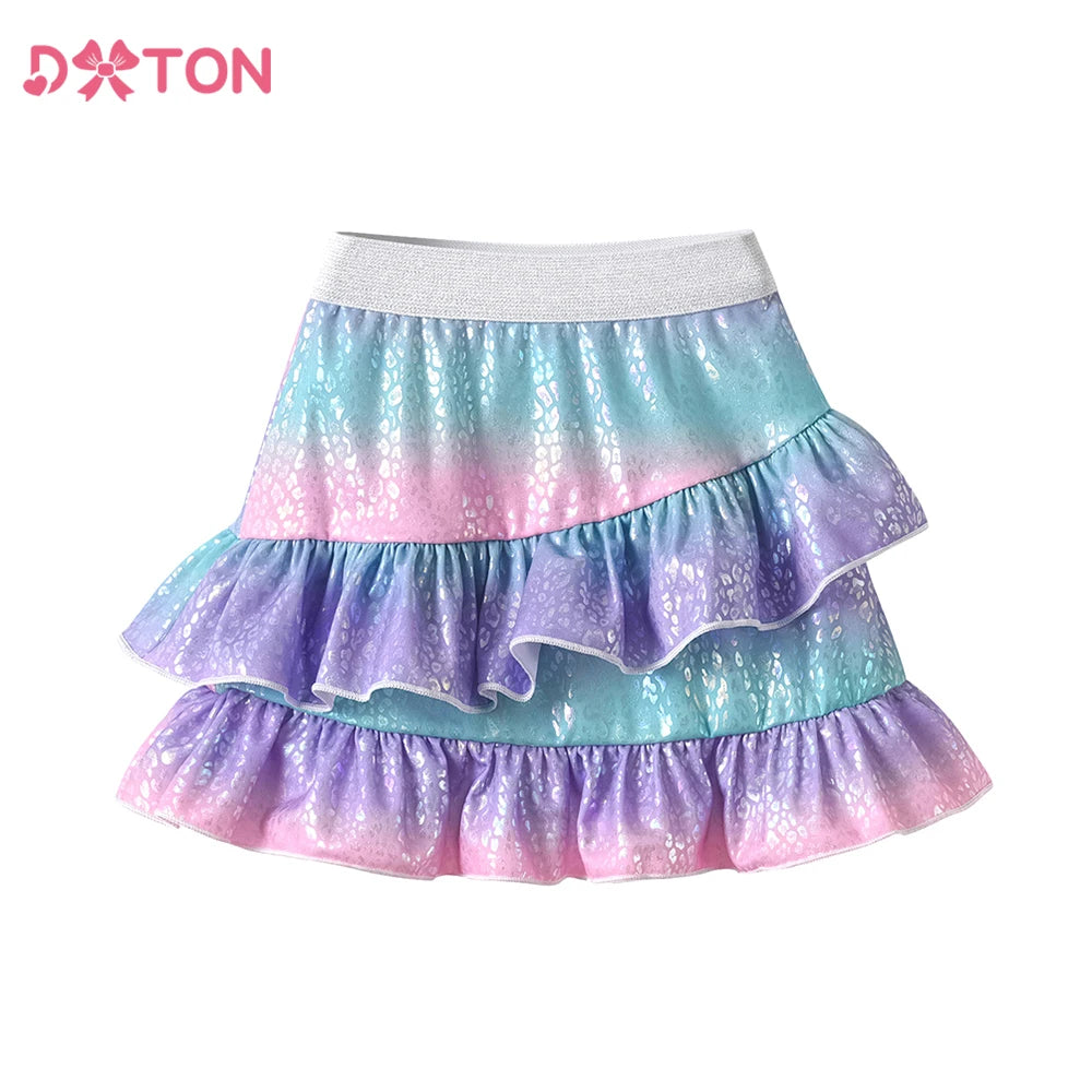 DXTON Baby Girls Skirts Children Mermaid Tutu Skirt For Girls Layers Patchwork Girls Princess Skirt Gradient Kids Party Costumes