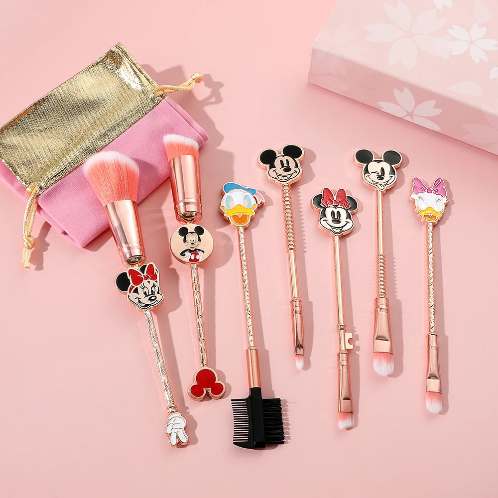 Minnie makeup brush set, soft fiber makeup brush, Daisy, Donald Duck eye shadow brush, cartoon makeup tool, Christmas gift