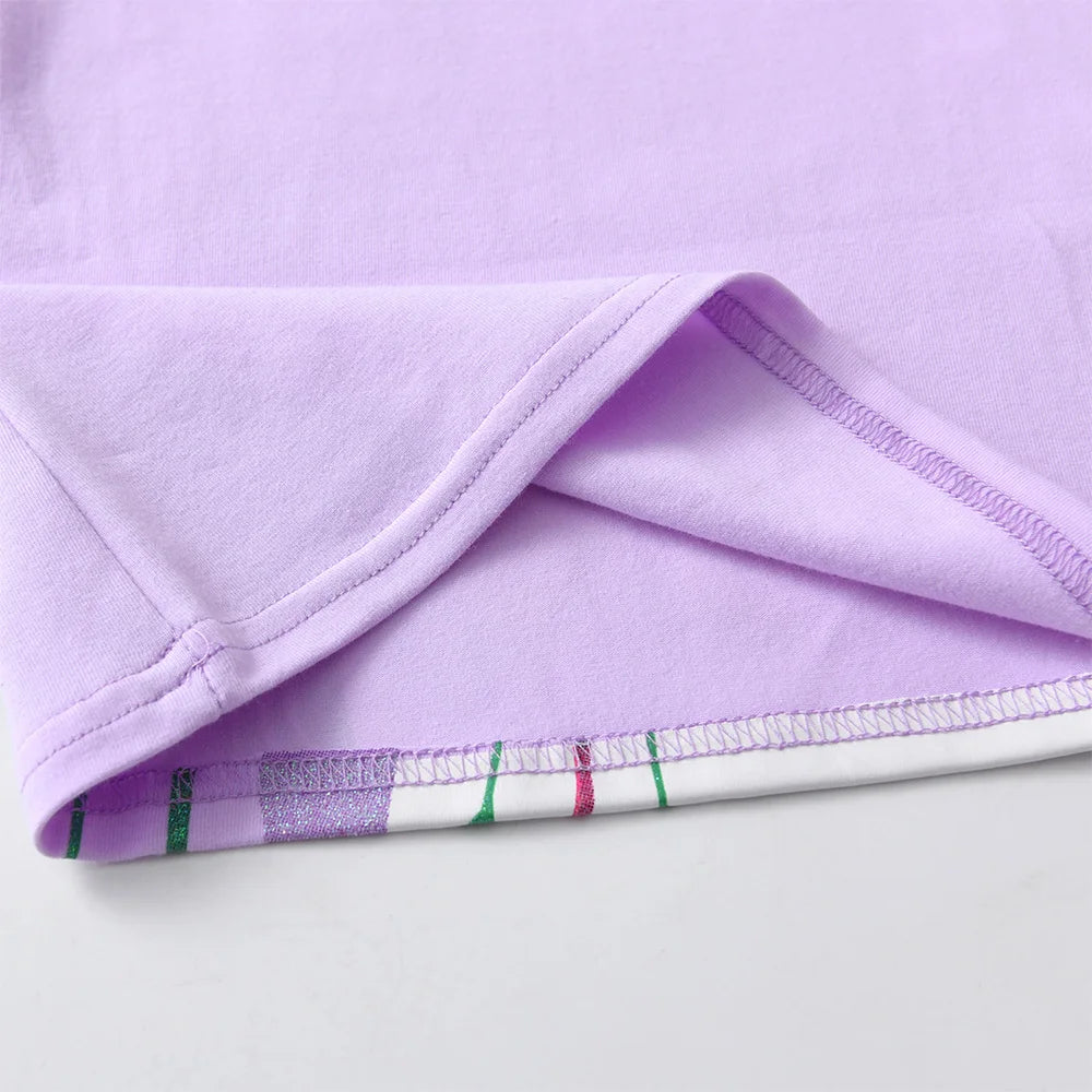 VIKITA Girls Flare Sleeve Summer T Shirt Kids Unicorn Flower Print Cartoon T Shirts Kids Casual Daily School Cotton Casual Tops