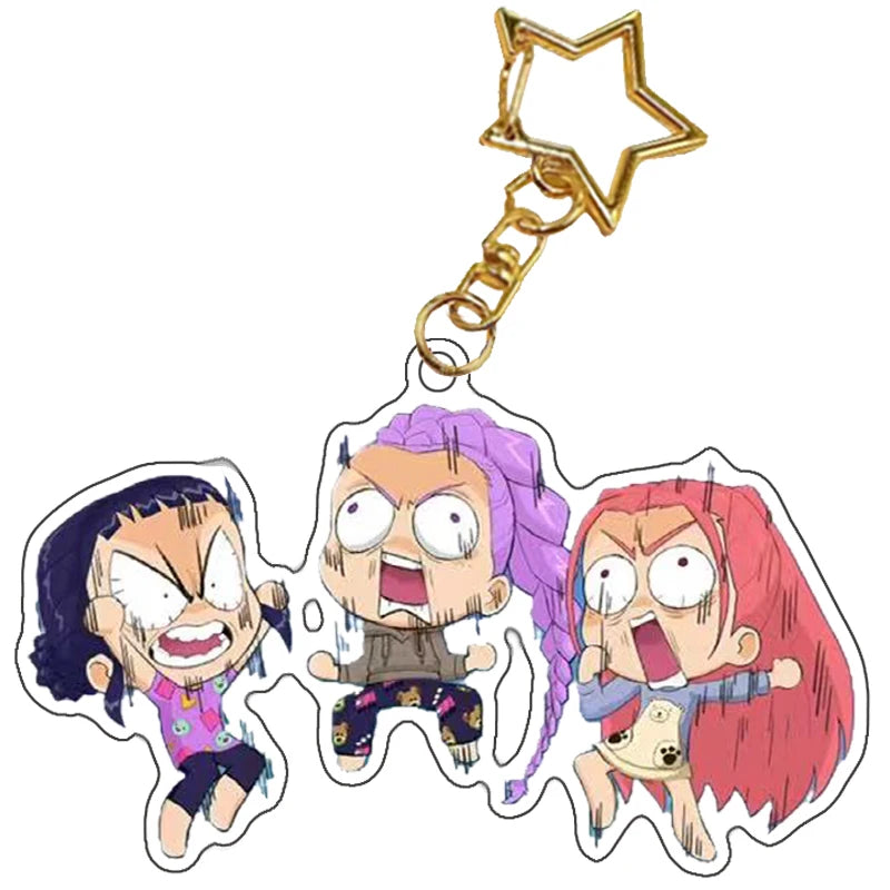 Kpop Demon Hunters Saja Boys Keychain Huntr-X Bag Pendant Unters Huntrix Saja Self Made Acrylic Keyring Jewelry Friends Gift