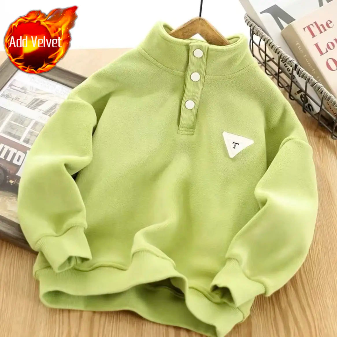 High-Quality Winter Kids' Double-Sided Fleece Lined & Thickened School Uniform Must-Have Mid-Big Size Sweatshirt