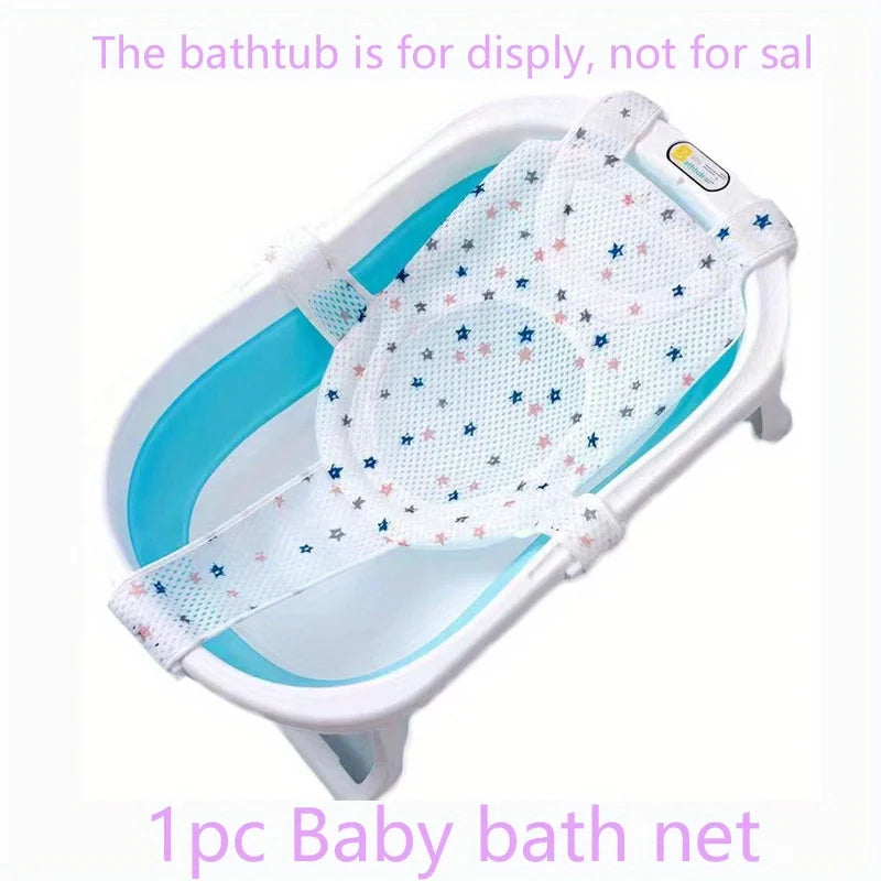 Baby Bath Cushion Pad, Newborn Bathtub Mat, Infant Bath Supporter Net, Baby Bathtub Pillow, Nonslip Floating Bathing Tub Seat