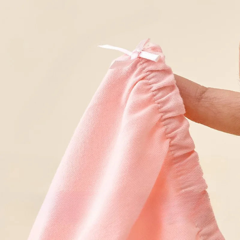 4PCS Cotton Soft Antibacterial Briefs for Girls Breathable Comfort Panties 3+y Young Children Clothing Kids Cute Print Underwear