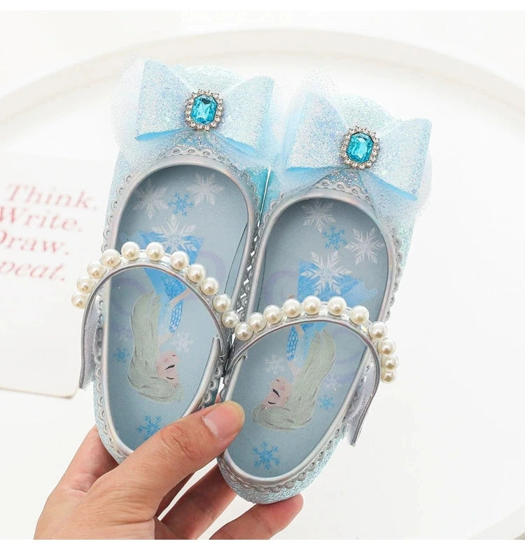 Baby Girl's Princess Shoes Leisure Candy Color Bowtie Kids Ballet Flats Toddler Light Rhinestone Pearl Autumn Children Flat Shoe