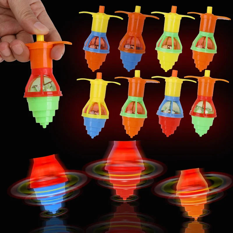 5/10/20pcs LED Light Up Spinning Tops Glow Rotating Gyro Kids Birthday Party Favors Pinata Filler Toys Boy Girl Christmas Gifts