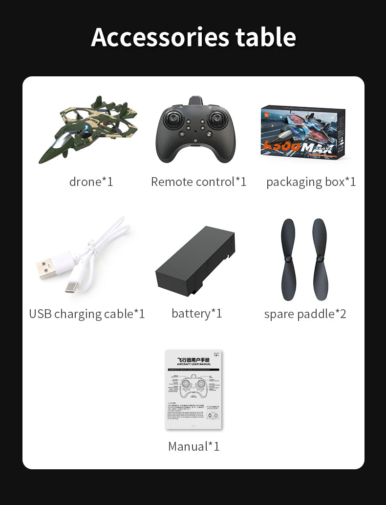 JCMO K500MAX Glider Flying Helicopter RC Hobby Jet Plane 2.4G Stunt Remote Control Foam Fighter Airplane Toy Drone With Light