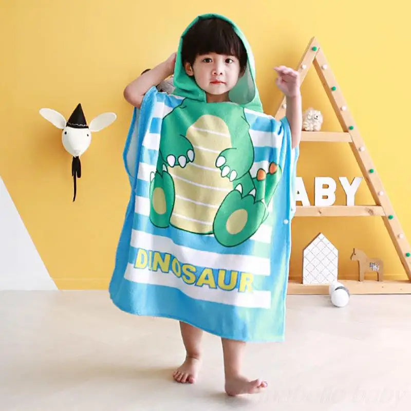 Children Hooded Cloak Beach Towel Kids Swimwear Bath Towel Robes For Boy Girl Toddler Baby Cloak Cape Microfiber Cotton Bathrobe