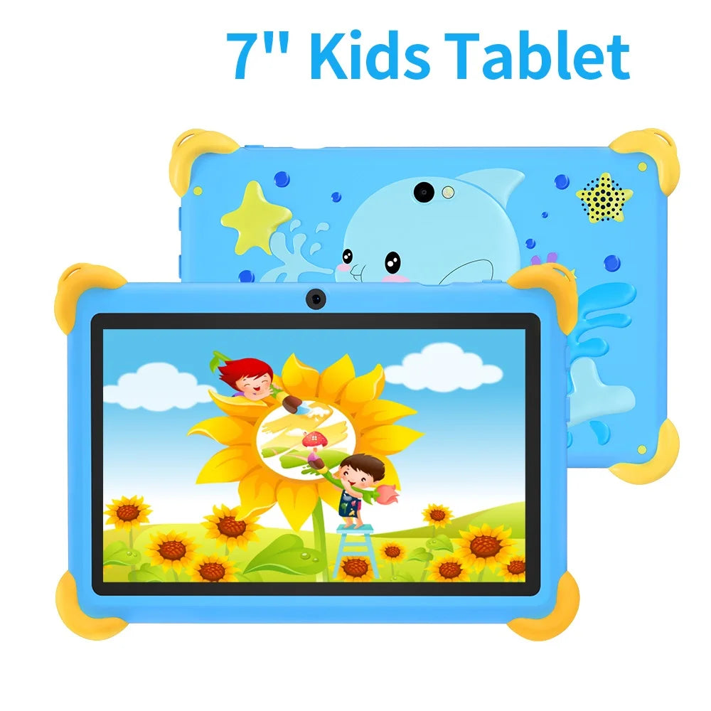 7 Inch 5G Kids' Tablet with Cartoon Pattern Android Learning Education PC with Kids-Proof Case 4000mAh Tablet