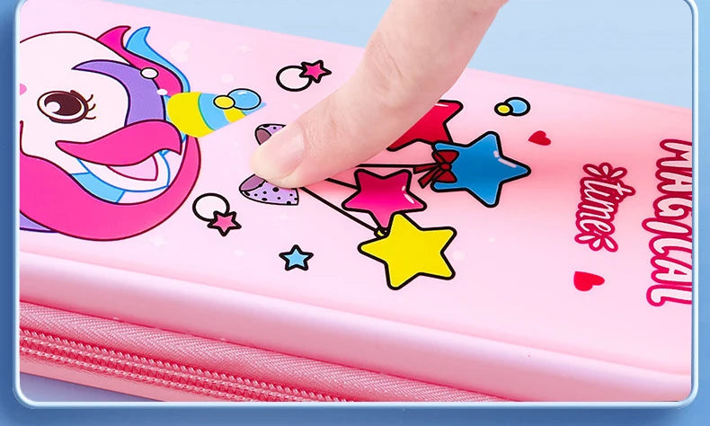 Kawaii Cute Kid Boy Girl Multi Color Selection Pencil Box School Student Stationery Box Child Pencil Storage Capacity Case Gift