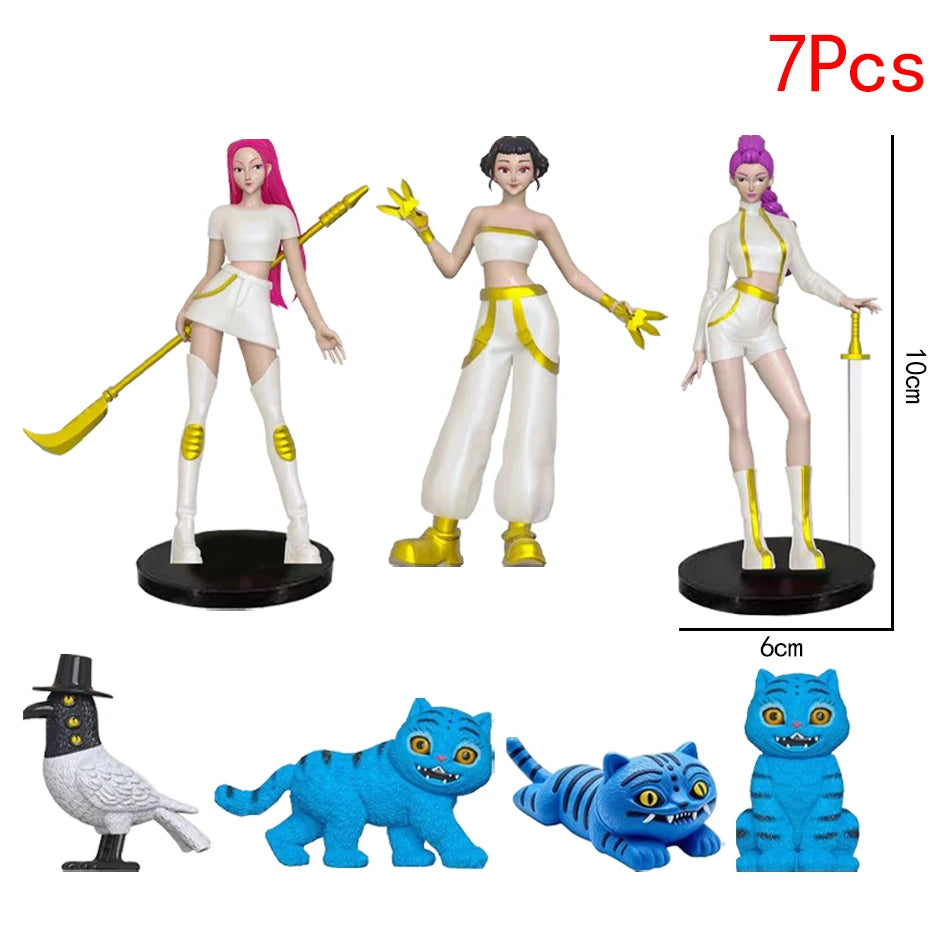 5-18pcs/Set Kpop Demon Hunters Action Figure Toy Derpys Tiger Rumi Mira Zoey Sussy Figurine Doll For Fans Gift Birthday Gifts