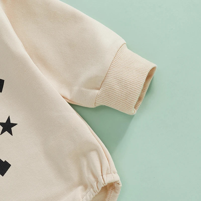 Infant Boys Fall Hooded Romper with Zipper Closure and Cute Animal Print Design for Cozy Autumn Days