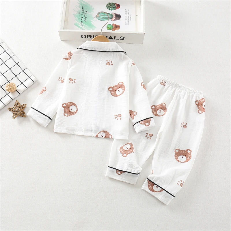 New Spring Autumn Baby Clothes Kids Pajamas Children Boys Sleepwear Tops And Pants Infant Girls Clothing Toddler Casual Costume
