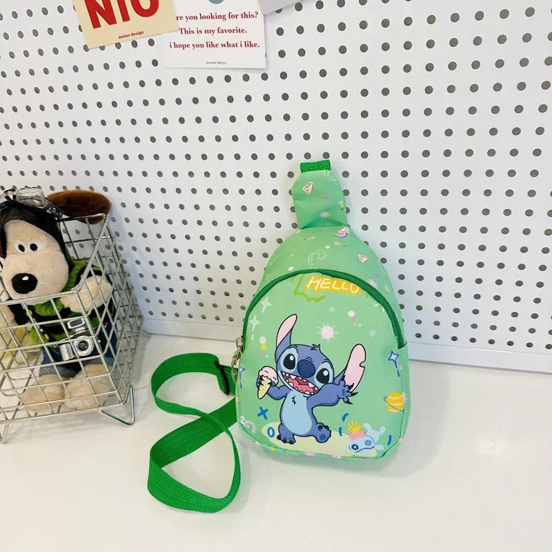 Cartoon Mini Stitch & Angel Sling Chest Bag Anime Crossbody Storage Bag Shoulder Bag Coin Purse Halloween Christmas party gift