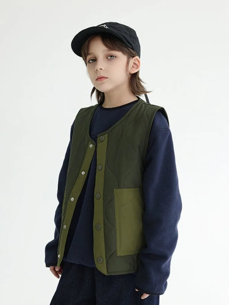 2025 New Winter Boys' Vest Stylish Children's Winter Jacket Baby Boy Sleeveless Waistcoat Outerwear for Toddler Boys