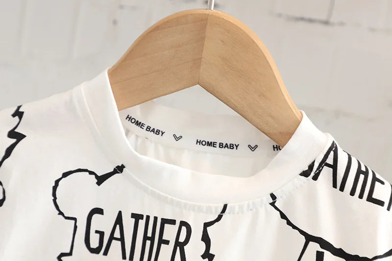 New Summer Baby Girls Clothes Children Cartoon Boys Short Sleeved Suit T-Shirt Shorts 2Pcs/Sets Toddler Costume Kids Tracksuits