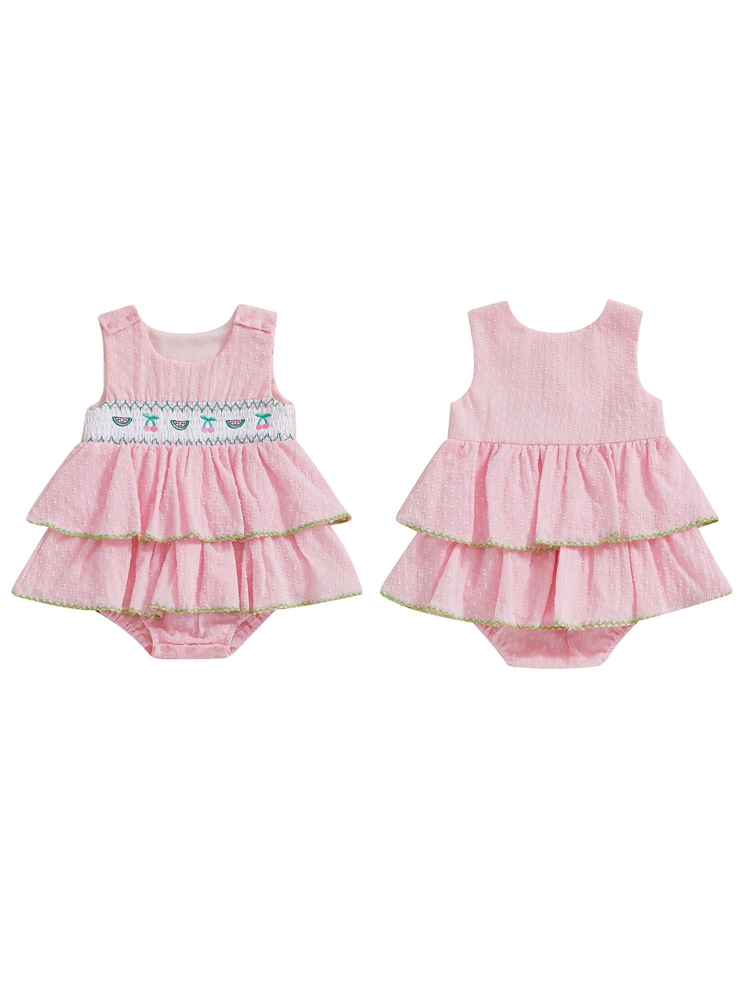 Infant Floral Print Sleeveless Romper Dress with Ruffle Detail and Bow Tie Newborn Summer Playsuit Outfit