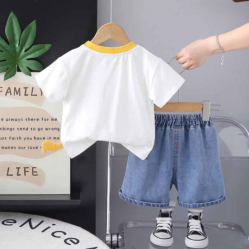 New Summer Baby Clothes Suit Children Boys T-Shirt Shorts 2Pcs/Sets Infant Girls Clothing Toddler Cartoon Costume Kids Outfits