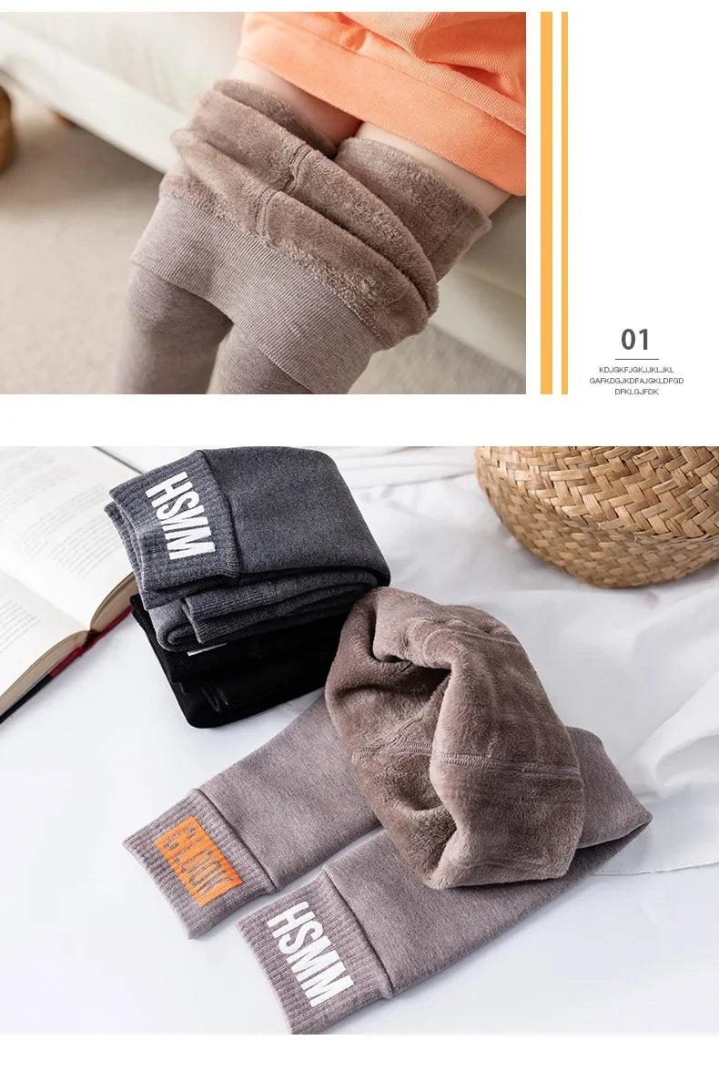 Autumn Winter Baby Girls Fleece Leggings Thick Warm Pants Girls Winter Pants Children Trousers 3-10Years Toddler Kids Trousers