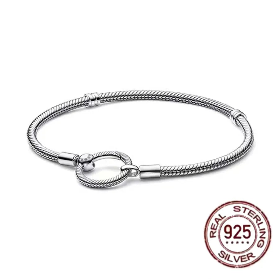 Hot selling S925 sterling silver crown snake bone bracelet, suitable for original DlY bracelet, women's fashion jewelry
