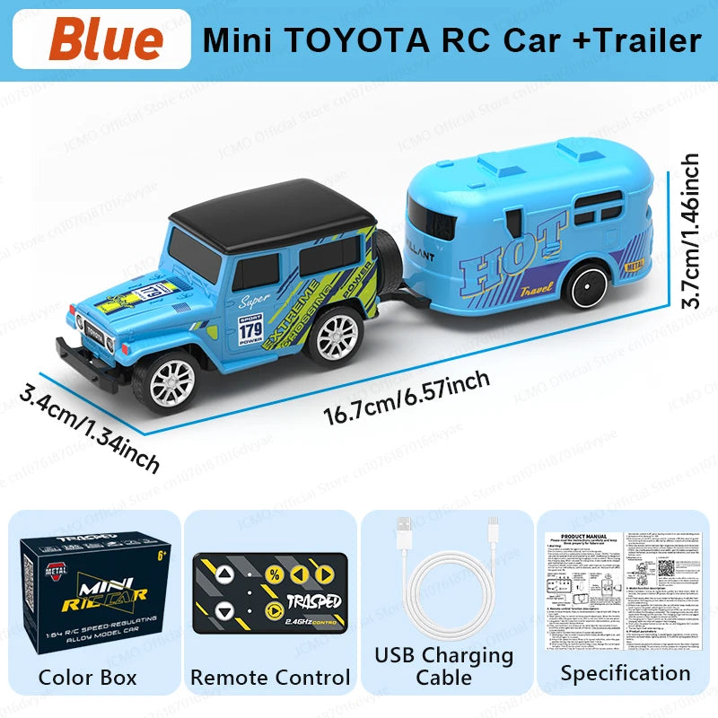 JCMO Mini RC Car 1:64 App/2.4Ghz Remote Control Desktop Small Portable Toy Off Road Vehicle Alloy Carshell For Children Gift New
