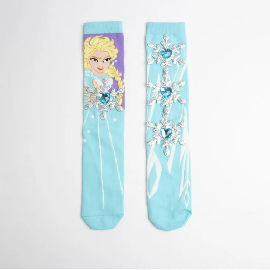 Disney Snow Princess Girl Long Socks Anime Elsa Princess Four Seasons Warm Socks Fashionable Cute Cartoon Children's Socks Gifts