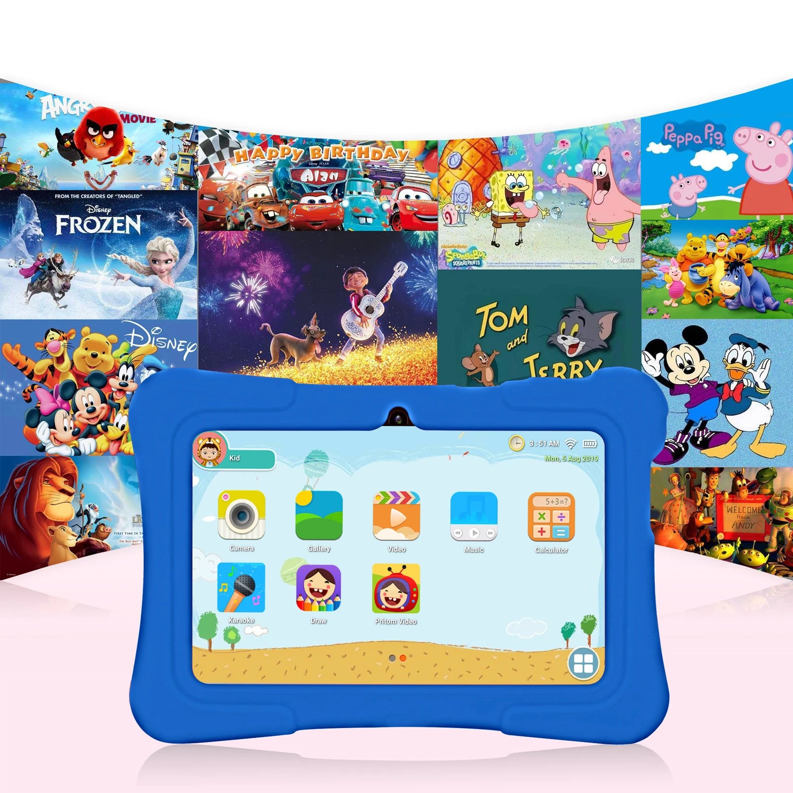 PRITOM 7 Inch Kids Tablet Quad Core Android 13 32GB WiFi Bluetooth Educational Software Installed