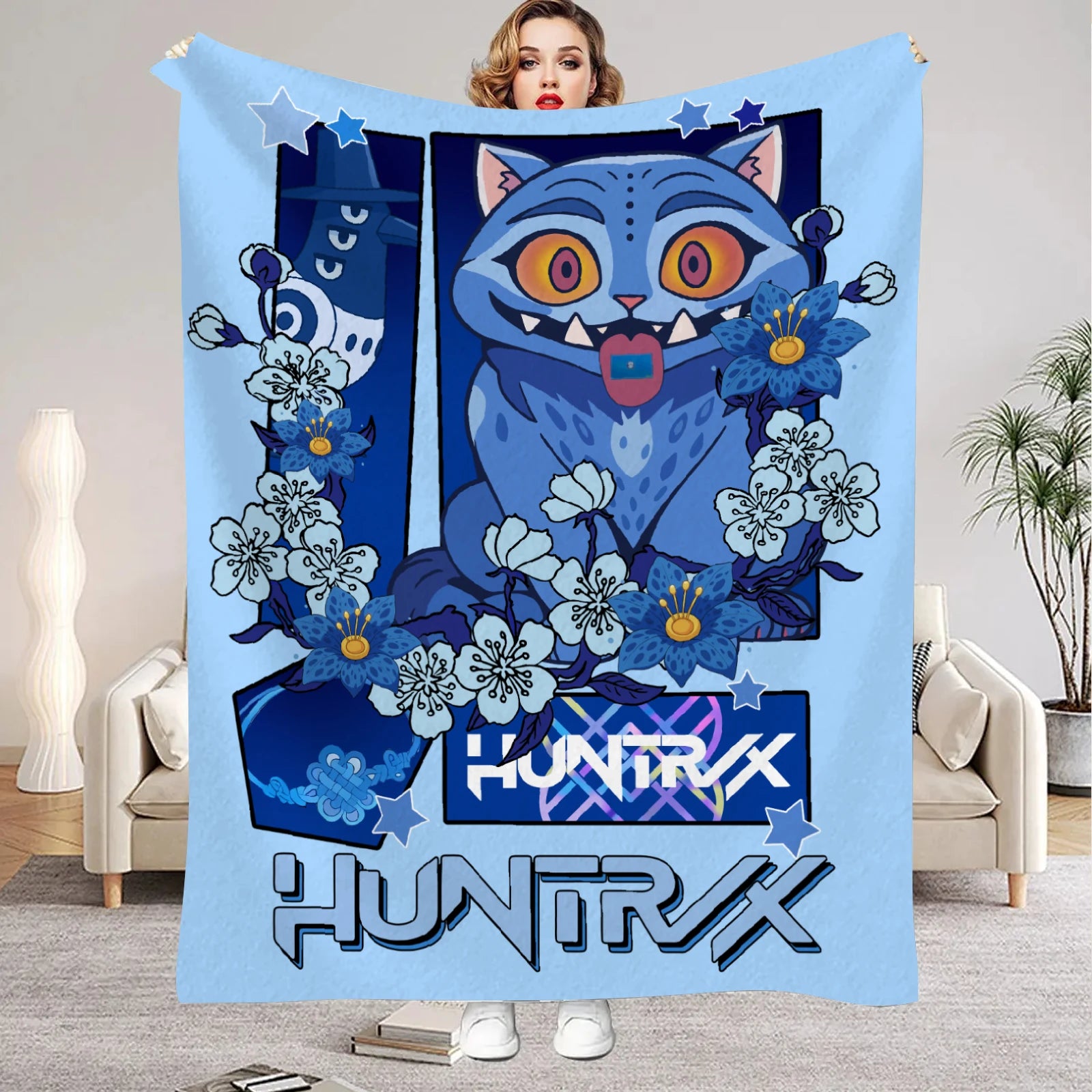 kpop Demon Hunters Huntrix Blankets Quality Soft Warm Throw Blanket Winter Kids Couch Bed Fluffy Bedspread