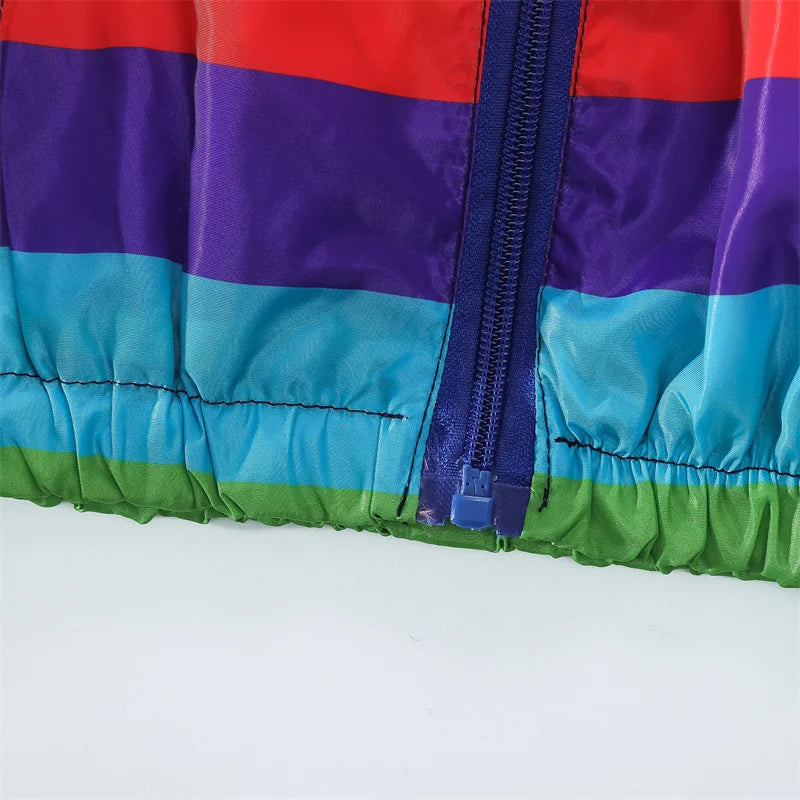 Spring And Autumn New Rainbow Striped Baby Boys Jacket, Simple Style Children'S Long Sleeve Clothes (9 Months -4 Years Old)