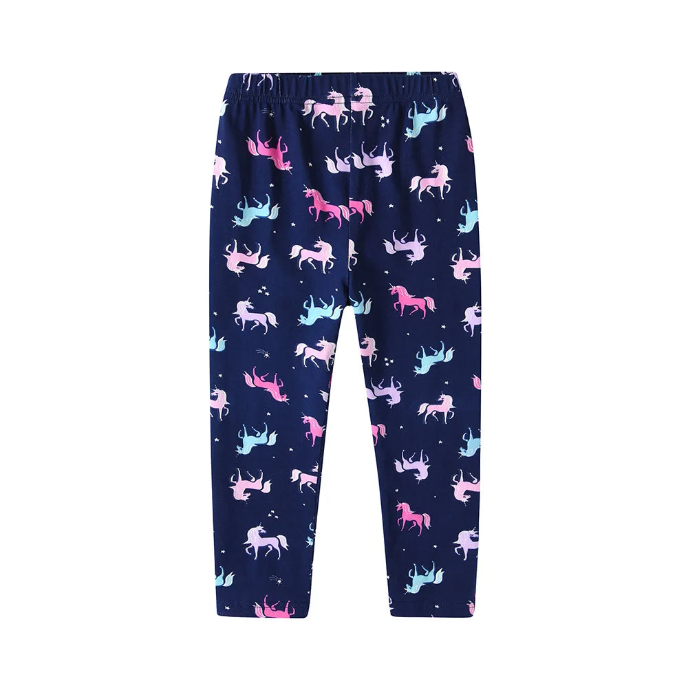 VIKITA Girls Unicorn Leggings Kids Cotton Casual Sports Trousers Tights Pants for Girls Cartoon Skinny Leggings Girl's Pants