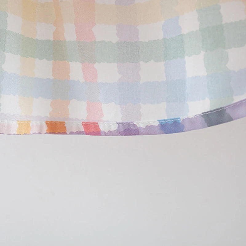 Summer New Cute Colorful Checkered Baby Girl Dress, White Collar Children'S Sleeveless Clothes (9 Months -3 Years Old)