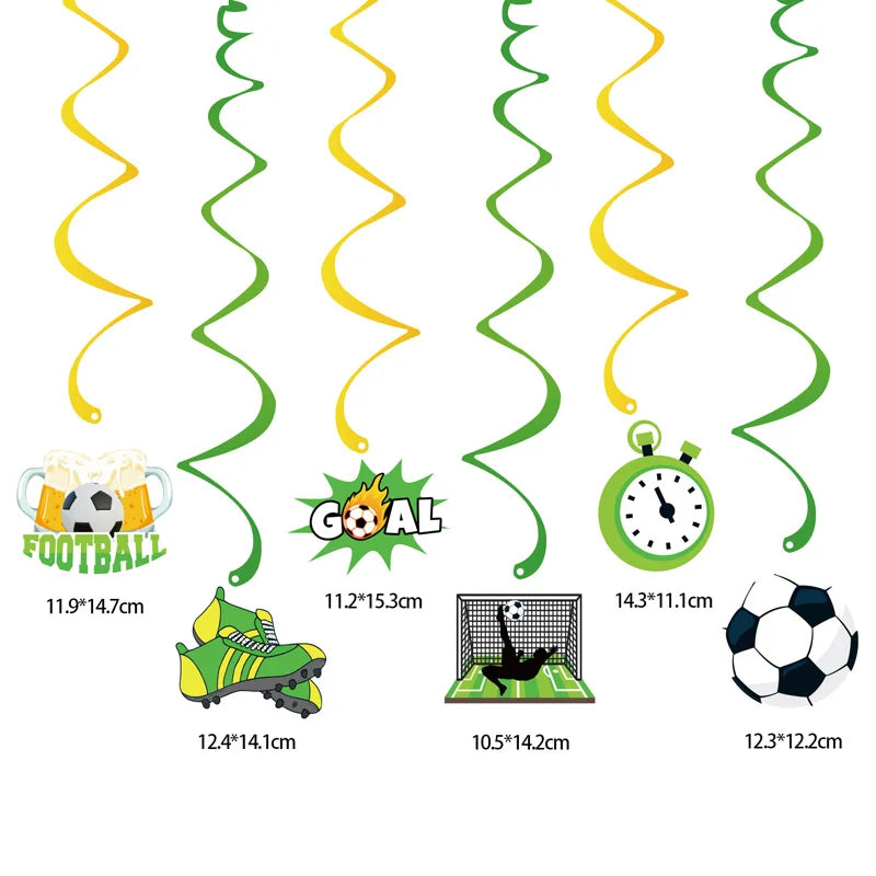 Football Club Anniversary Banner Happy Party Football Competition Blessing Celebrations Paper String Banner Pennants Party Decor