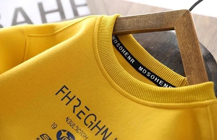 Boys' Middle/Big Kids 2025 New Spring/Autumn Crewneck Long Sleeve Stylish Sweatshirt Tops