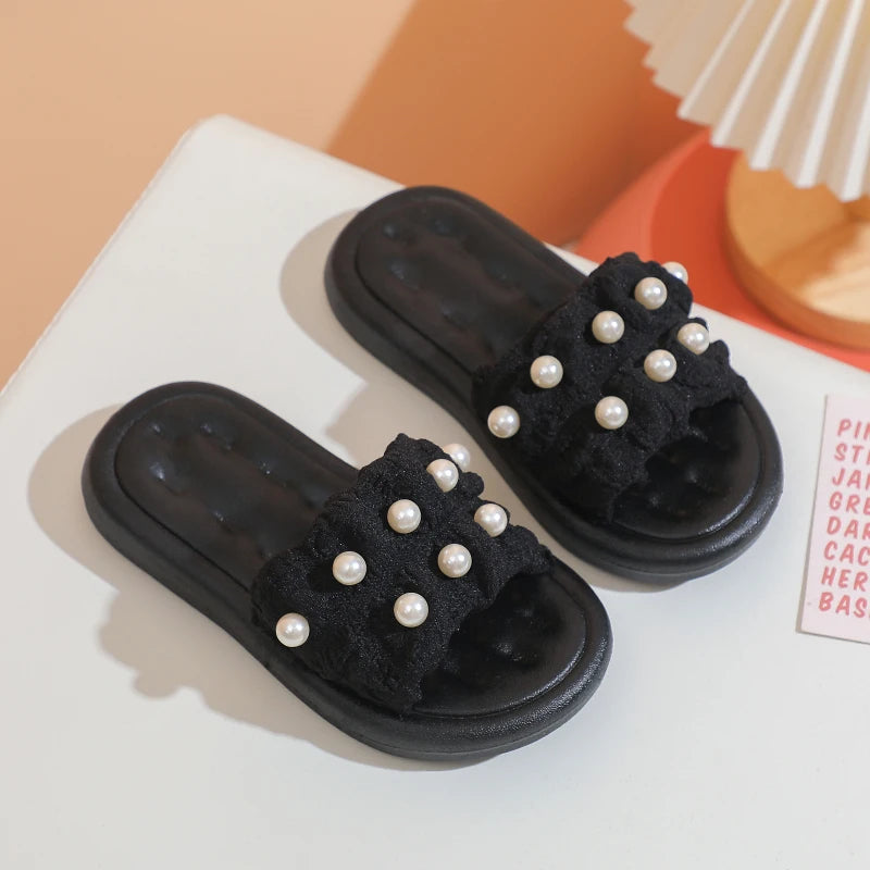 Summer Children's Slippers Girls Princess Non-slip Soft Sole Slippers Toddler Girl Shoes Bow Tie Slippers Flip Flops Outdoor